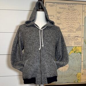 Men’s Billy Reid Gray Hooded Zip-Up Jacket/ Hoodie, Large